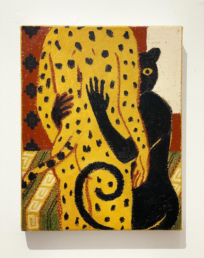 Trabajo de Sombra, 2026, 11 x 14 inches, oil stick and oil pastel on canvas