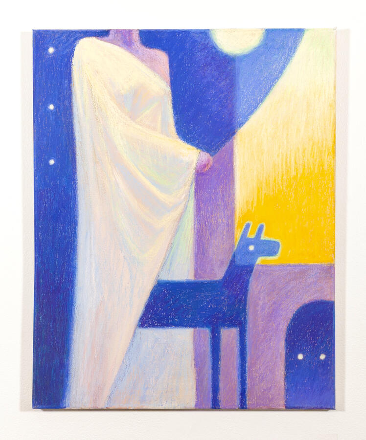 mundos, 2025, 20x16 inches, oil paint and pastel on canvas